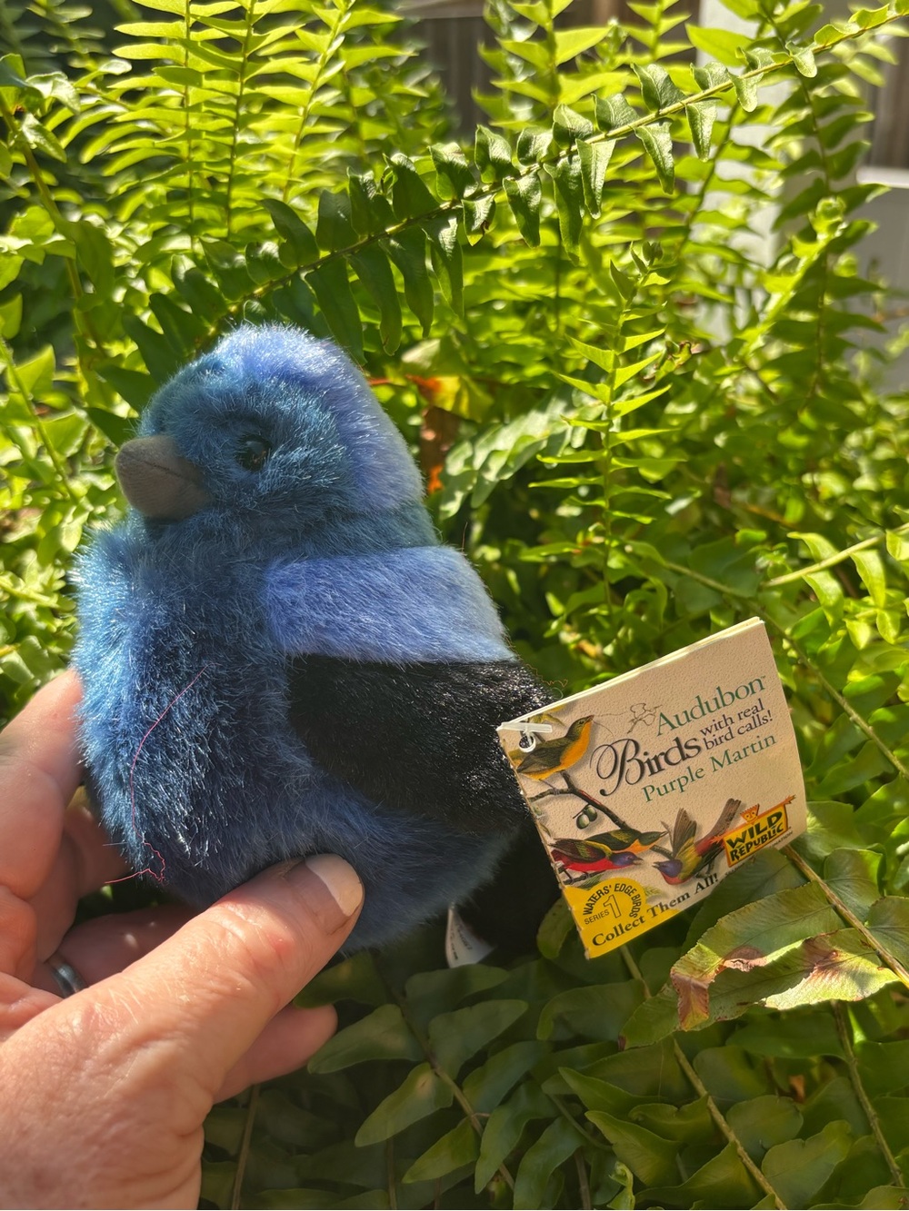 Wild Republic Audubon Purple Martin Plush Bird Real Call w/ Original Tag